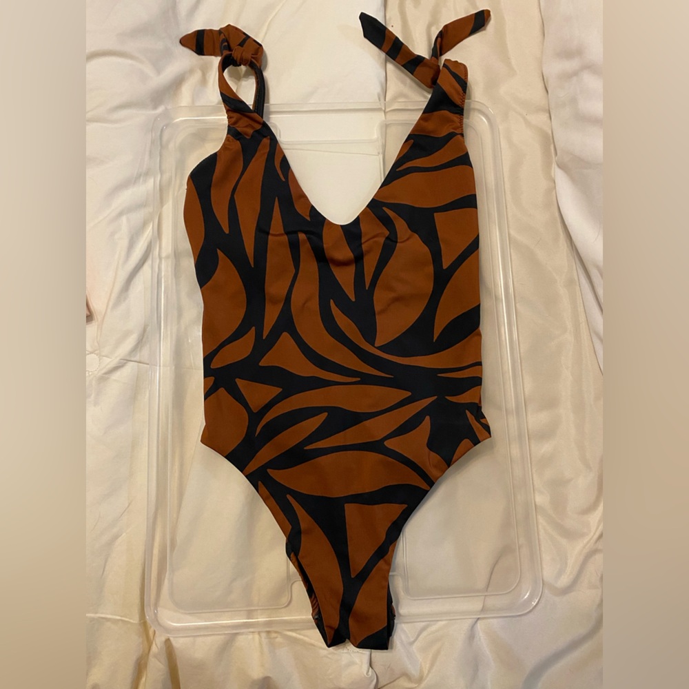 NWOT Sanctuary Black and Brown Patterned Bodysuit